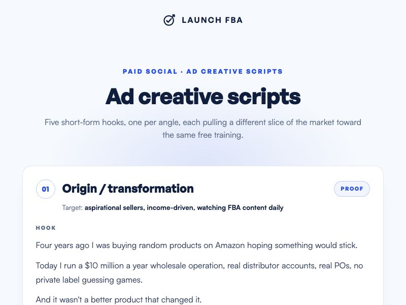 Ad creative scripts preview