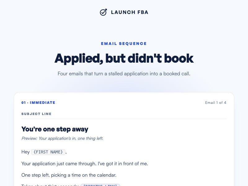Applied, not booked preview